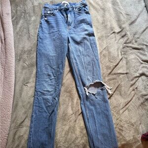 Abercrombie & Fitch Women's Straight Leg Blue Jeans 2L 26